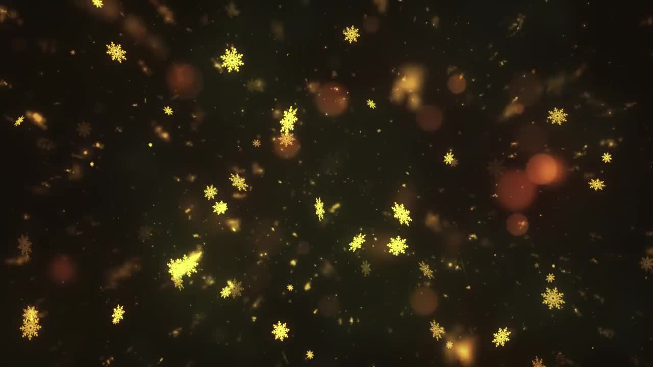 Download Stock Video Golden Snowflakes Slowly Descending Live Wallpaper For PC
