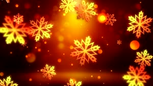 Stock Video Golden Snowflakes Falling On Red Background Live Wallpaper For PC