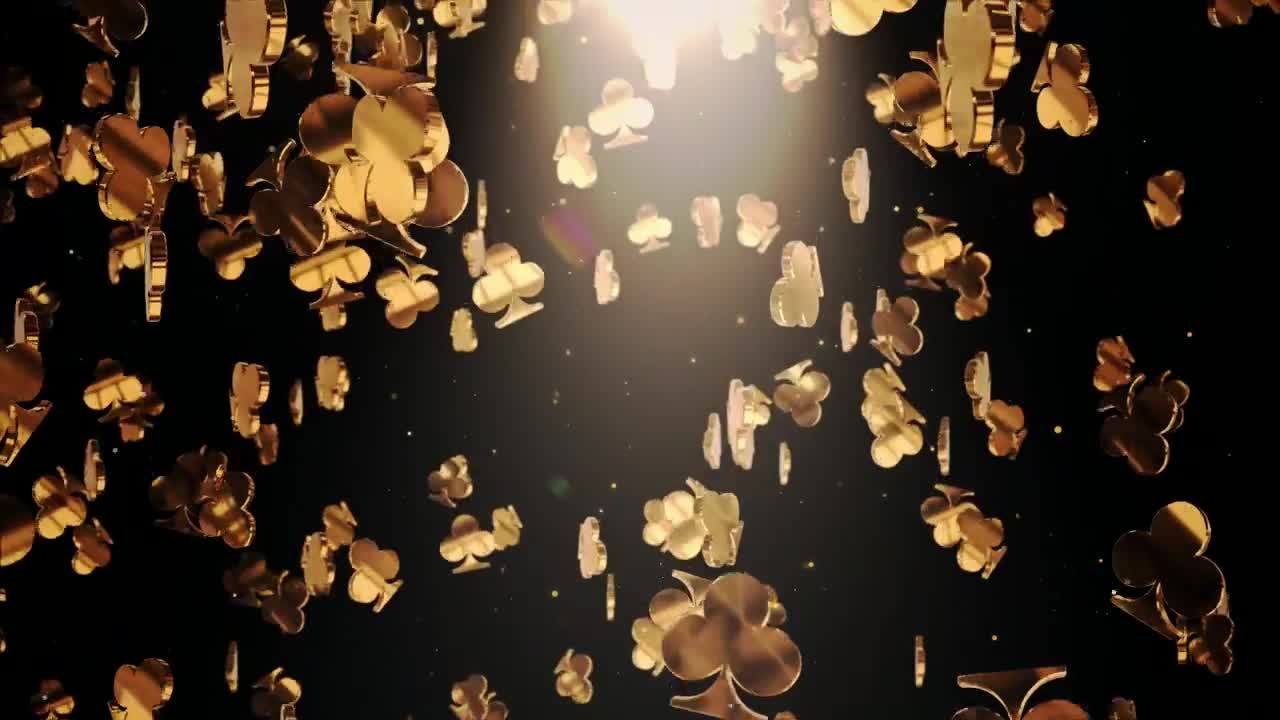 Download Stock Video Golden Poker Figures Falling On Black Background Live Wallpaper For PC