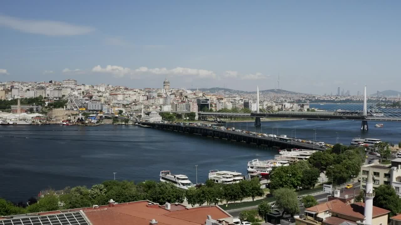 Download Stock Video Golden Horn Bridge Traffic In Istanbul Live Wallpaper For PC