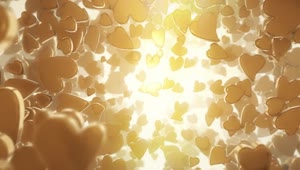 Stock Video Golden Heart Shaped Candies Floating Live Wallpaper For PC