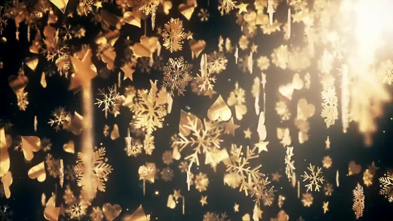 Download Stock Video Golden Figures With Christmas Concept Falling Live Wallpaper For PC