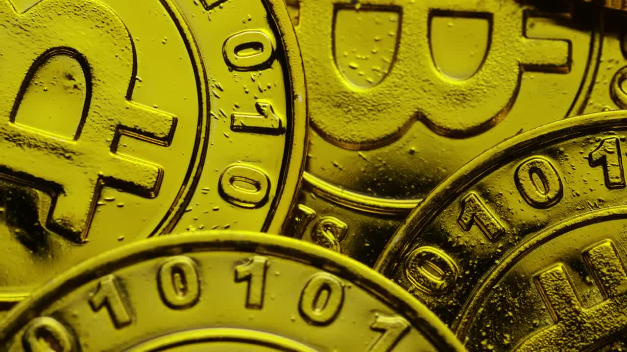 Download Stock Video Golden Bitcoin Coins While Rotating Live Wallpaper For PC