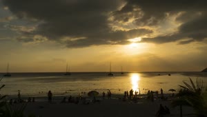 Stock Video Gold Sunset Landscape At Phuket Beach Live Wallpaper For PC