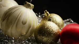 Stock Video Gold And Red Christmas Ornaments Live Wallpaper For PC
