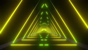 Stock Video Going Through A Tunnel Of Yellow Light Triangles Live Wallpaper For PC
