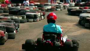 Stock Video Go Kart Racing Between Tires Live Wallpaper For PC