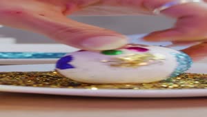 Stock Video Gluing Glitter On An Easter Egg Live Wallpaper For PC