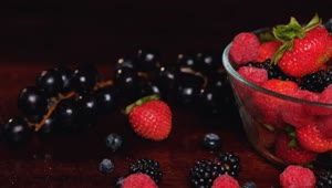 Stock Video Glass Bowl Full Of Red Berries Seen In Detail Live Wallpaper For PC