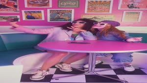 Stock Video Girls Taking Selfies In A Retro Restaurant 4230 Live Wallpaper For PC