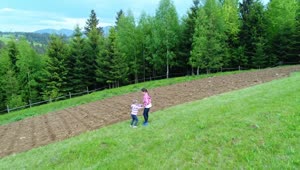 Stock Video Girls Playing Beside A Farm Field Live Wallpaper For PC