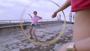Stock Video Girlfriends Playing With Hula Hoops Live Wallpaper For PC