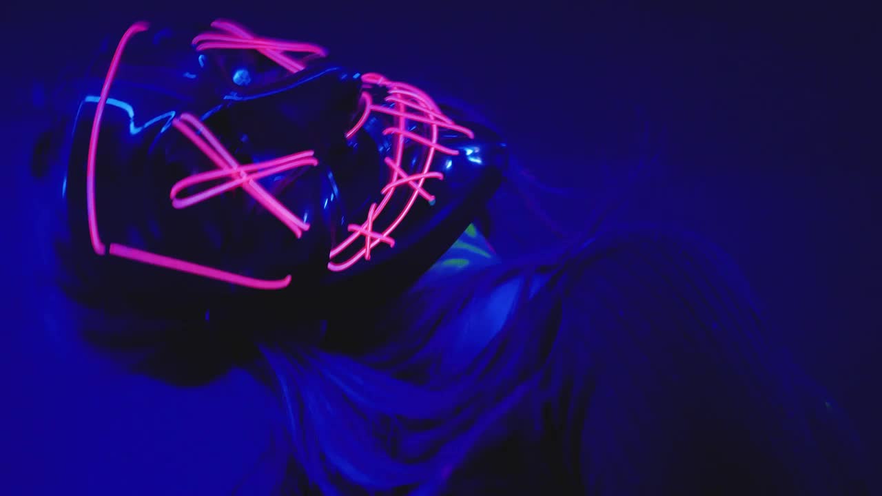 Download Stock Video Girl With Hallowween Mask Dancing Close To The Lens Live Wallpaper For PC