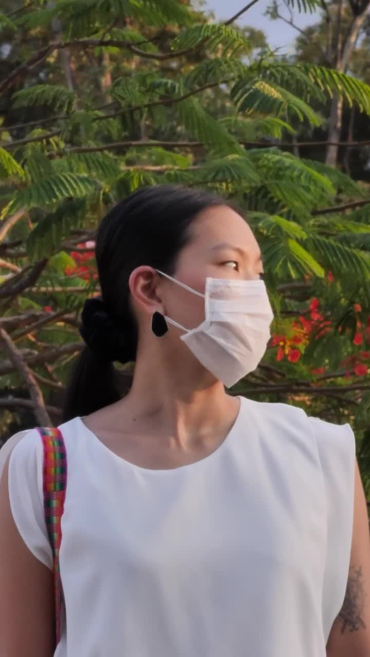 Download Stock Video Girl With Face Mask Portrait Live Wallpaper For PC