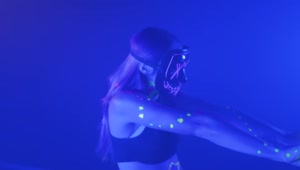 Stock Video Girl With A Mask Dancing Under A Party Light Live Wallpaper For PC