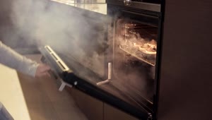 Download Stock Video Girl Taking Burnt Food Out Of An Oven Live Wallpaper For PC
