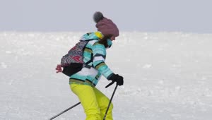 Stock Video Girl Skiing Down The Hill Live Wallpaper For PC