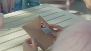 Stock Video Girl Opening An Envelope From A Valentines Day Card Live Wallpaper For PC