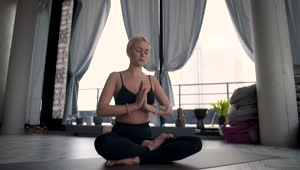 Stock Video Girl Meditating Over A Yoga Mat Live Wallpaper For PC
