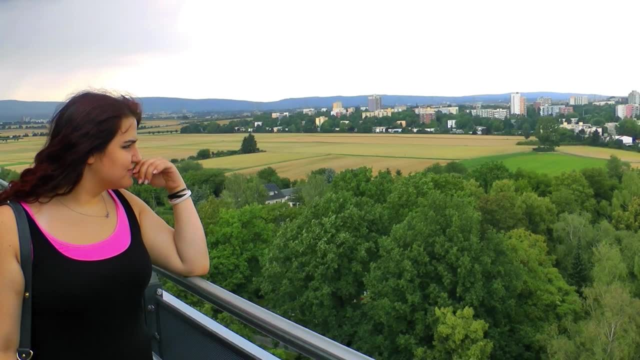 Download Stock Video Girl Looking At The Landscape From A Viewpointpe From A Live Wallpaper For PC