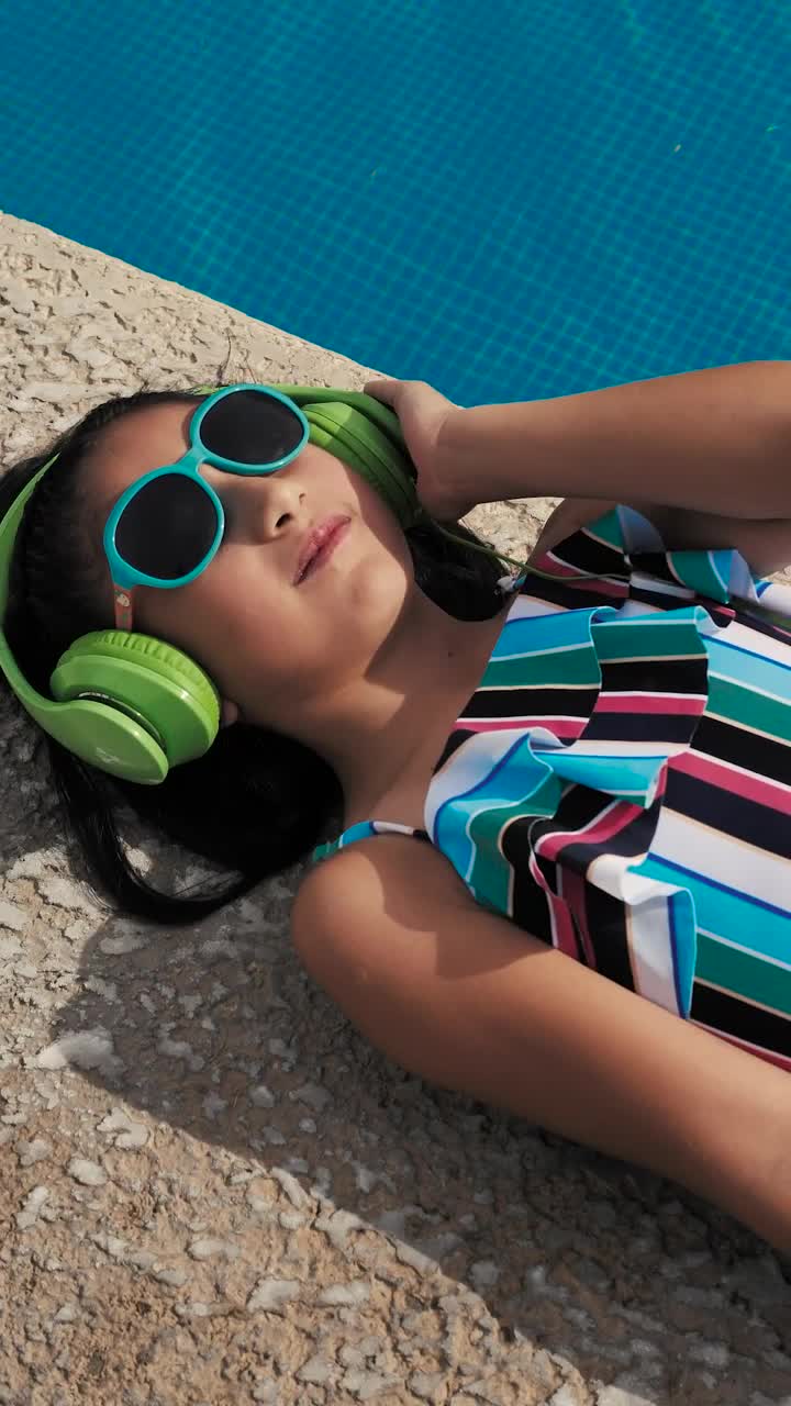 Download Stock Video Girl Listening To Music Next To A Pool Live Wallpaper For PC