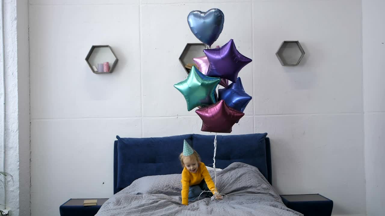 Download Stock Video Girl Jumping On A Bed On Her Birthday Live Wallpaper For PC