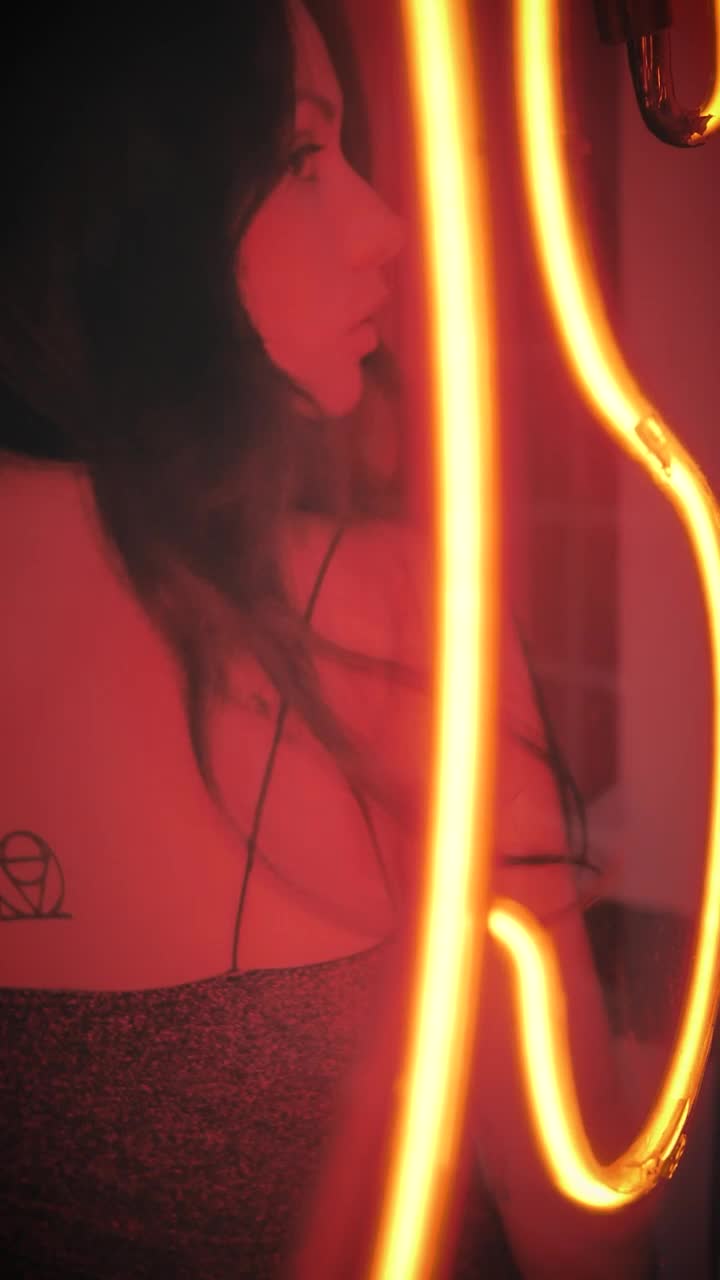Download Stock Video Girl In Neon Sign Live Wallpaper For PC