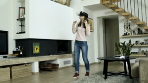 Stock Video Girl Frightened Of Virtual Reality Live Wallpaper For PC