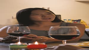 Stock Video Girl Drinking Wine With Her Friend Live Wallpaper For PC