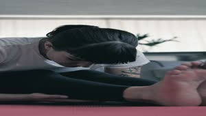 Stock Video Girl Doing Stretching Indoors Live Wallpaper For PC