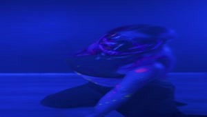 Stock Video Girl Dancing With A Mask Under A Blue Light Live Wallpaper For PC