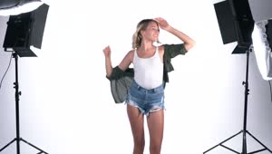 Stock Video Girl Dancing On A White Background On A Set Live Wallpaper For PC