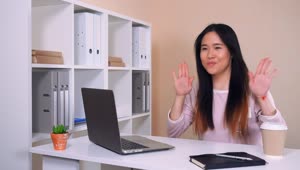 Stock Video Girl Dancing Happily In An Office Live Wallpaper For PC