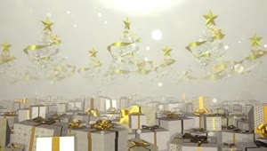 Stock Video Gifts With Golden Bows In A Christmas Atmosphere Live Wallpaper For PC
