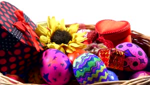 Stock Video Gifts Flowers And Easter Eggs In A Basket Live Wallpaper For PC