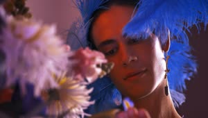 Stock Video Gay Man Dressed Feminine Appreciating Flowers Live Wallpaper For PC