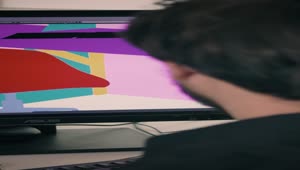 Stock Video Furniture Designer Editing An Image On His Computer Live Wallpaper For PC