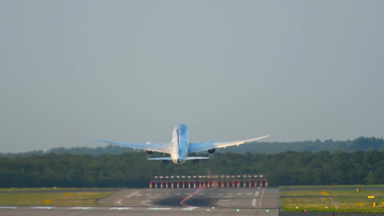 Download Stock Video Full Shot Of An Airplane Taking Off The Track Live Wallpaper For PC