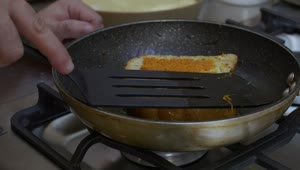 Stock Video Frying Bread With Butter For A Dessert Live Wallpaper For PC