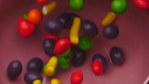 Stock Video Fruit Shaped Candies Falling Into Bowl Live Wallpaper For PC