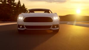 Stock Video Front Tracking Shot Of The Sports Car In A Road Live Wallpaper For PC