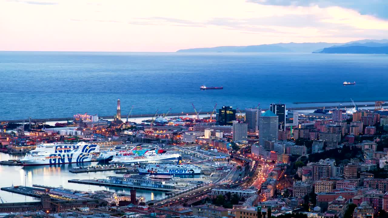 Download Stock Video From Day To Night In Genova Cityscape Live Wallpaper For PC
