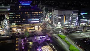 Stock Video Kyoto Crossroad At Night Animated Wallpaper