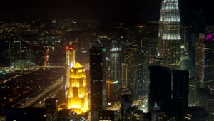 Stock Video Kuala Lumpur Cityscape Buildings At Night Animated Wallpaper