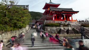 Stock Video Kyoto Buddhist Temple And Tourism Animated Wallpaper