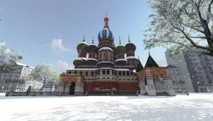 Stock Video Kremlin Palace In Winter Animated Wallpaper