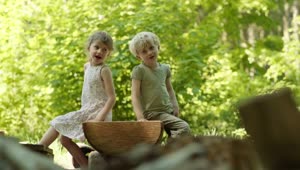 Stock Video Kids Resting In The Countryside Animated Wallpaper