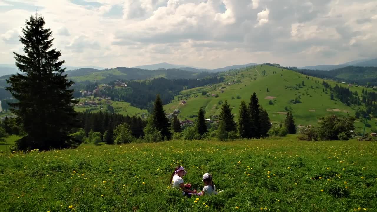 Download Stock Video Kids Playing At A Green Hill Animated Wallpaper