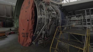 Stock Video Jet Engine Open And Under Repair Animated Wallpaper