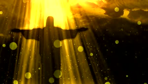 Stock Video Jesus Silhouette Opening Arms Animated Wallpaper